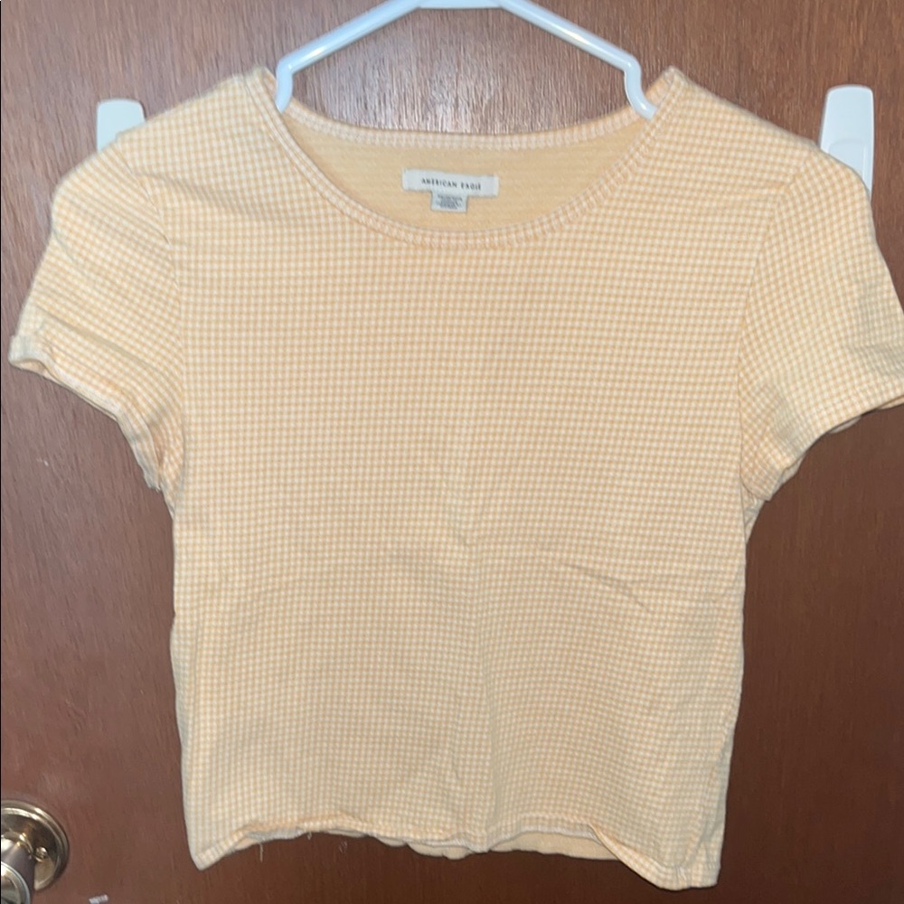 American Eagle Outfitters Yellow Gingham Women's Top